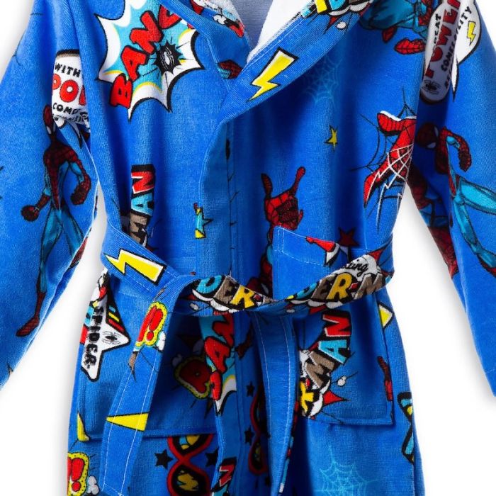 Marvel Spider-Man, Accappatoio Con Cappuccio In Cotone