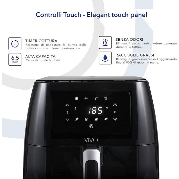 Air Fryer, Friggitrice ad Aria 6,5 litri