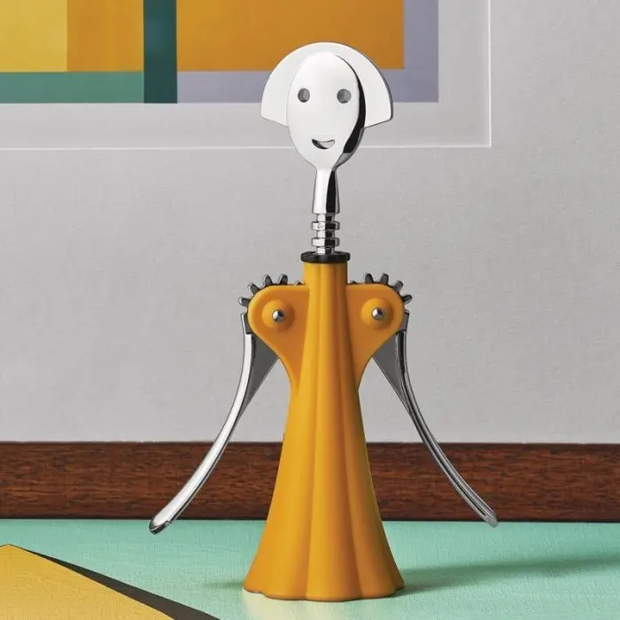 Cavatappi Anna G. Di Alessandro Mendini – Design Iconico, Nero, In Poliammide E Zama Cromata (h 24,5 Cm)