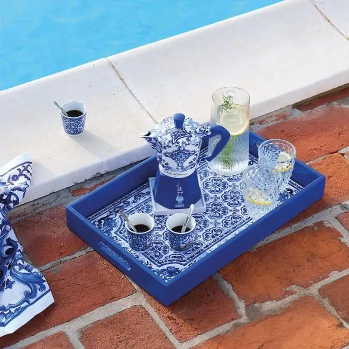 Blue Mediterraneo D&G, Confezione Moka Express 6 Tazze con accessori
