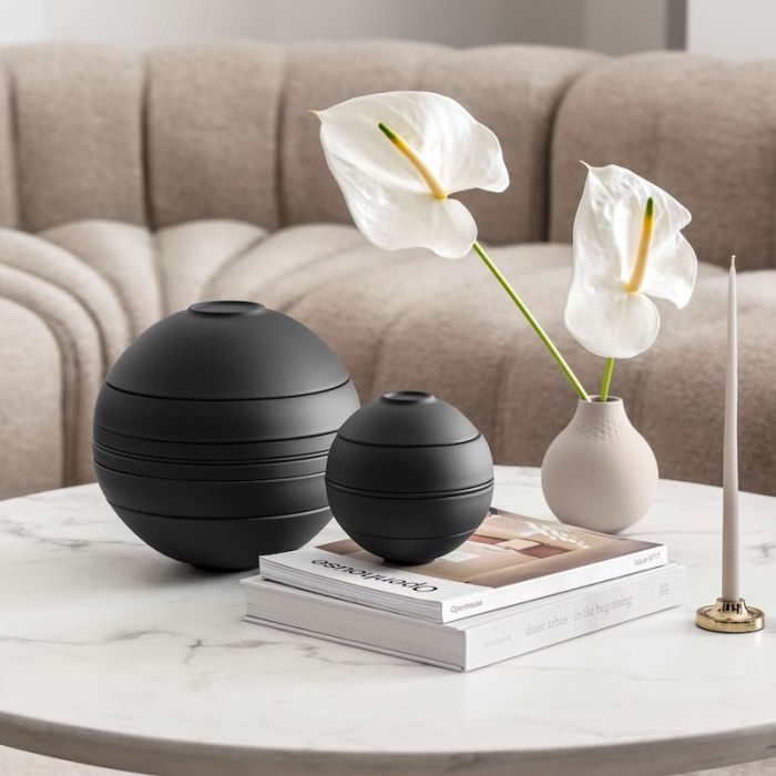 La Boule Black, Dinner Set 7 Pezzi Nero Opaco