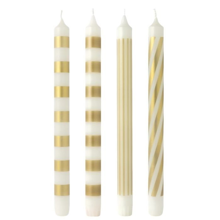 Christmas Chic, Set 4 Candele a Bastoncino