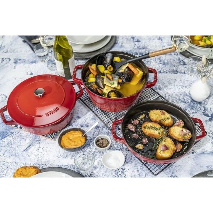 Set di 3 Cocotte Tonde in Ghisa 