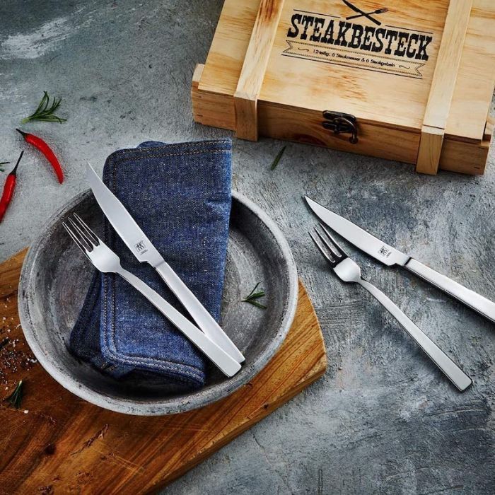 SteakBesteck, 6 Forchette e 6 Coltelli Bistecca