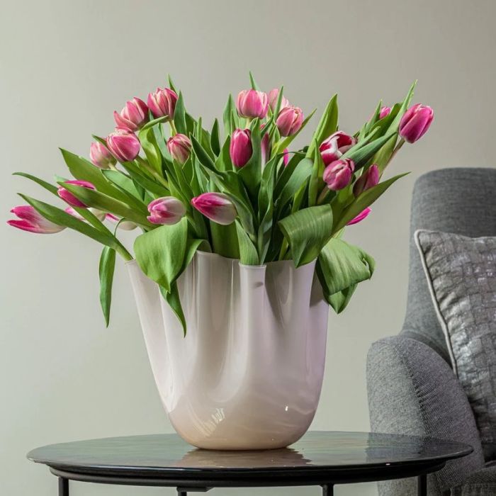 Fazzoletto Opalino, Vaso Rosa Cipria