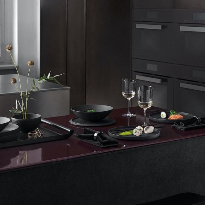 La Boule Black, Dinner Set 7 Pezzi Nero Opaco