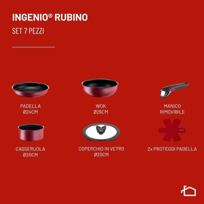 Ingenio Rubino, Batteria 7 pezzi Salvaspazio