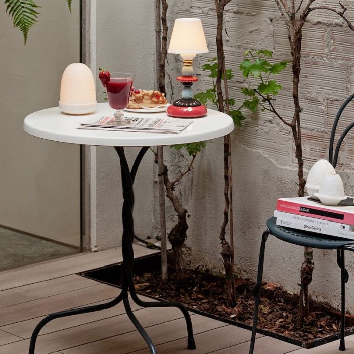 Lotus Firefly, Lampada Rosso Corallo 28cm