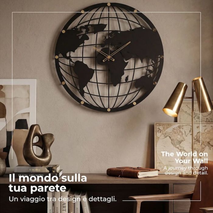 Mappa Mundi, Orologio da Parete 70cm