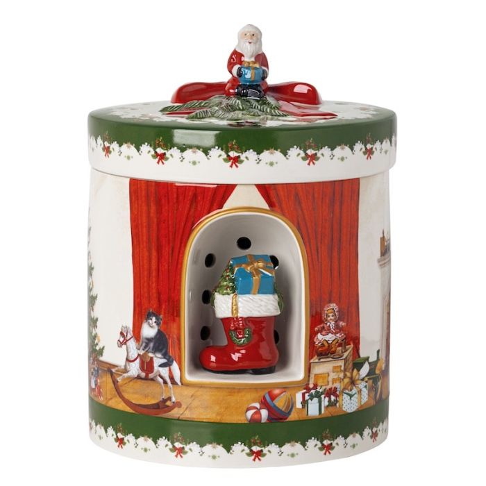 Christmas Toys, Scatola Rotonda "Babbo Natale Porta Regali" 21,5cm