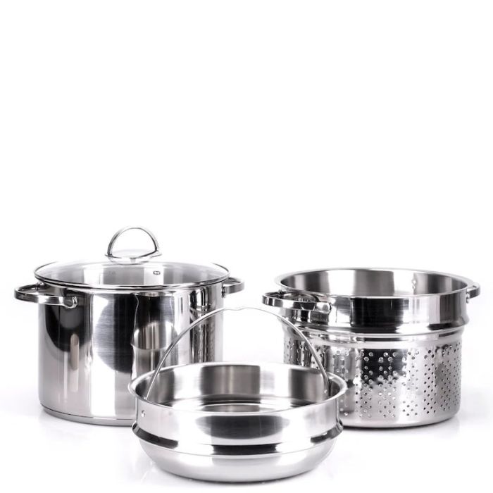 Allegro, Pentola con Scolapasta, Cestello Cuocivapore e Coperchio 24cm