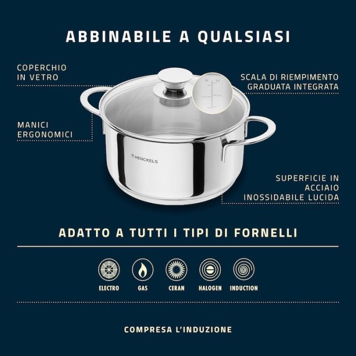 HENCKELS Reflection, Batteria di Pentole 5 pezzi
