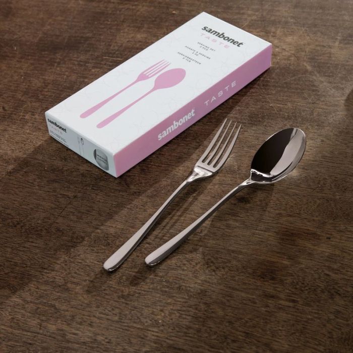 Taste, Set 2 Posate a Servire (Cucchiaione + Forchettone)