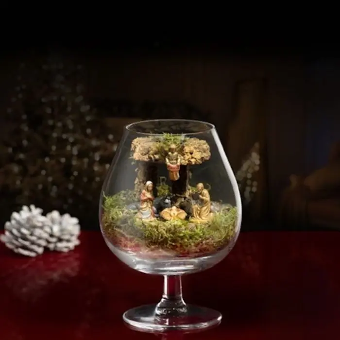 Presepe, Calice Brandy con Natività Presepe, Calice Brandy con Natività
