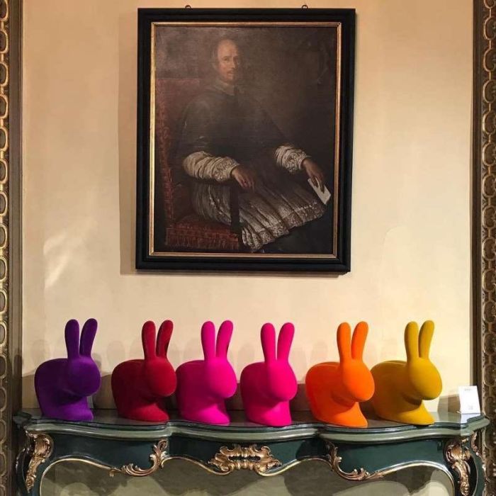 Rabbit Chair Baby Velvet Finish, Sgabello