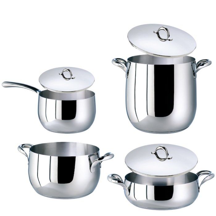 Sambonet Kikka, Batteria Pentole 7 Pezzi Acciaio Inox Induzione