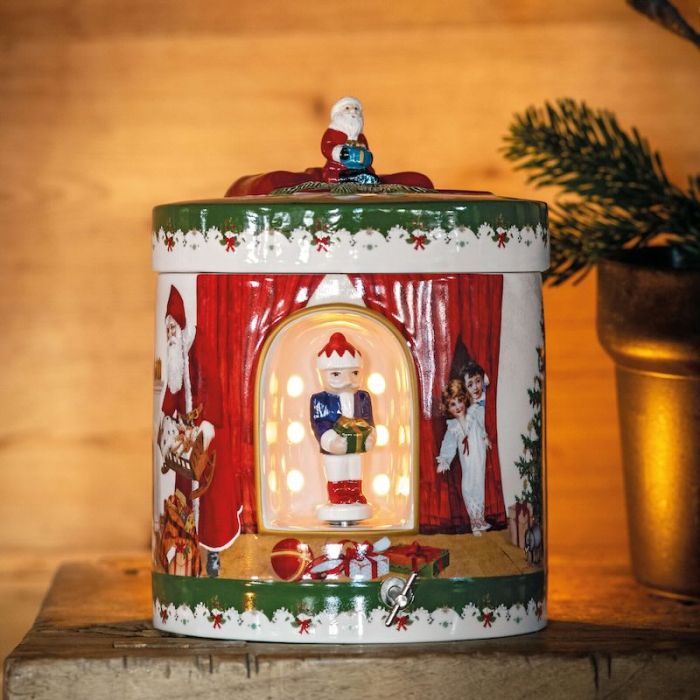 Christmas Toys, Scatola Rotonda "Babbo Natale Porta Regali" 21,5cm