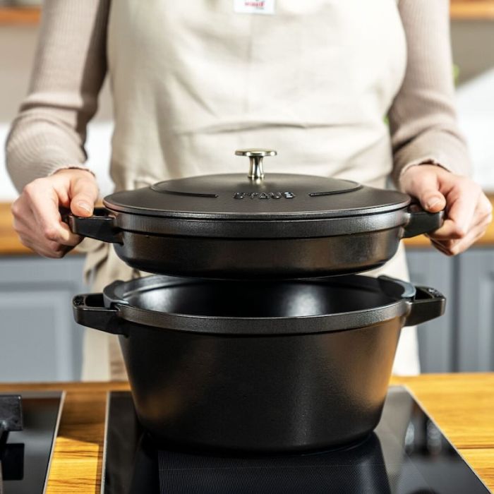 Set di 2 Cocotte Tonde in Ghisa 