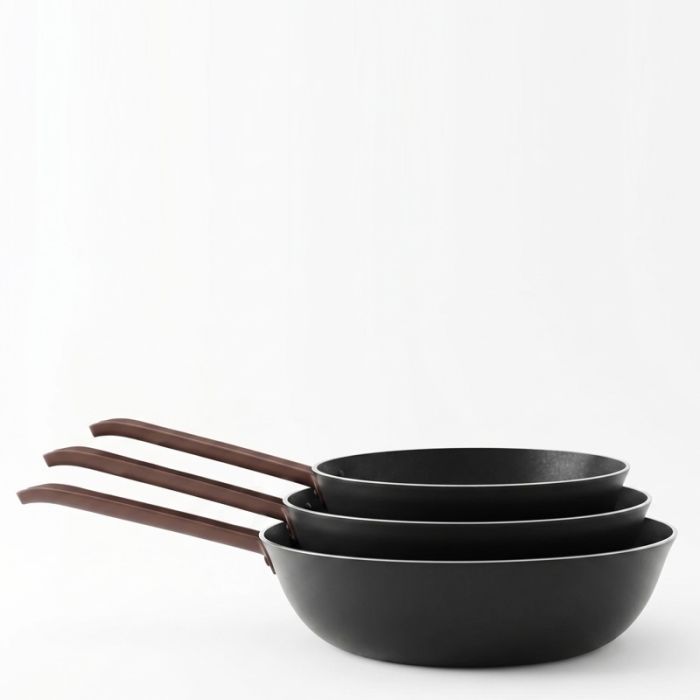 Edo, Set 3 Padelle in Antiaderente 20/24/28 cm