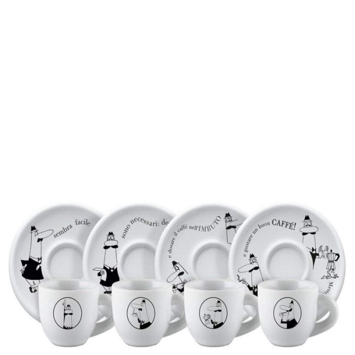 Carosello, Set 4 Tazzine Moka con piattino