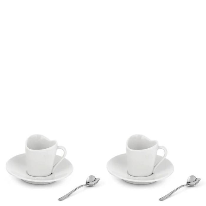 To, Set 2 Tazzine Espresso con Piattini e Cucchiaini