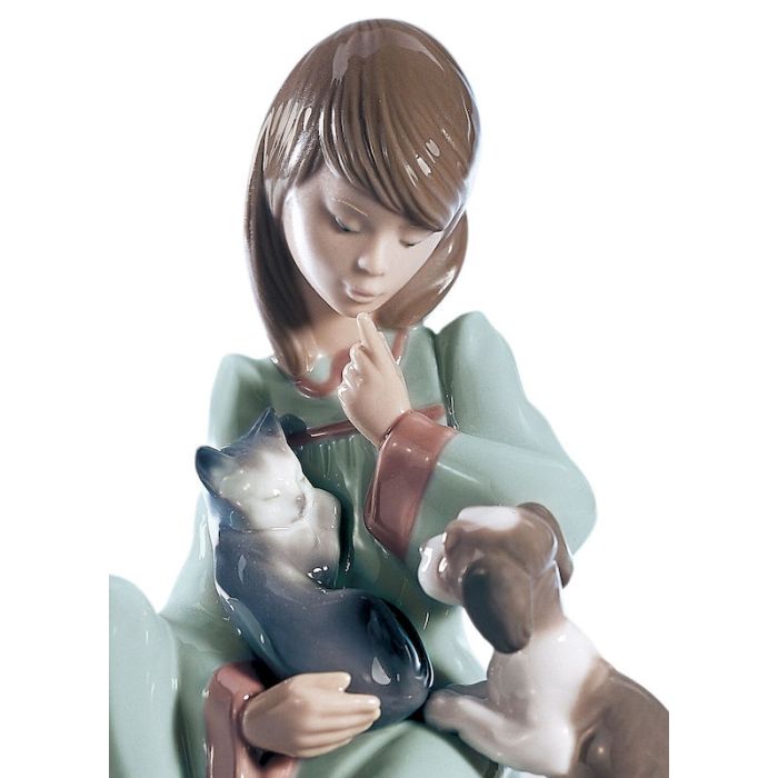 Statuina Ragazza con Animali 14cm