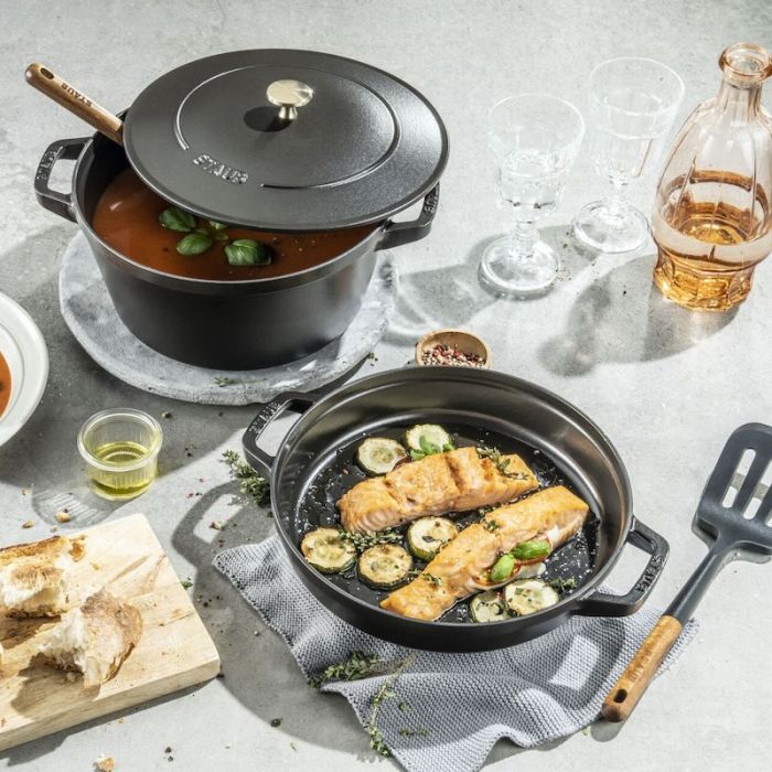 Set di 2 Cocotte Tonde in Ghisa 