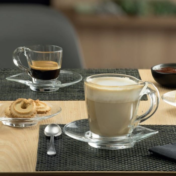 Happy, Set 2 Tazze Cappuccino con piattino
