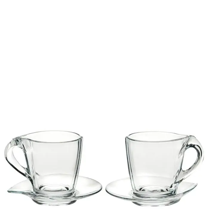 Happy, Set 2 Tazze Cappuccino con piattino