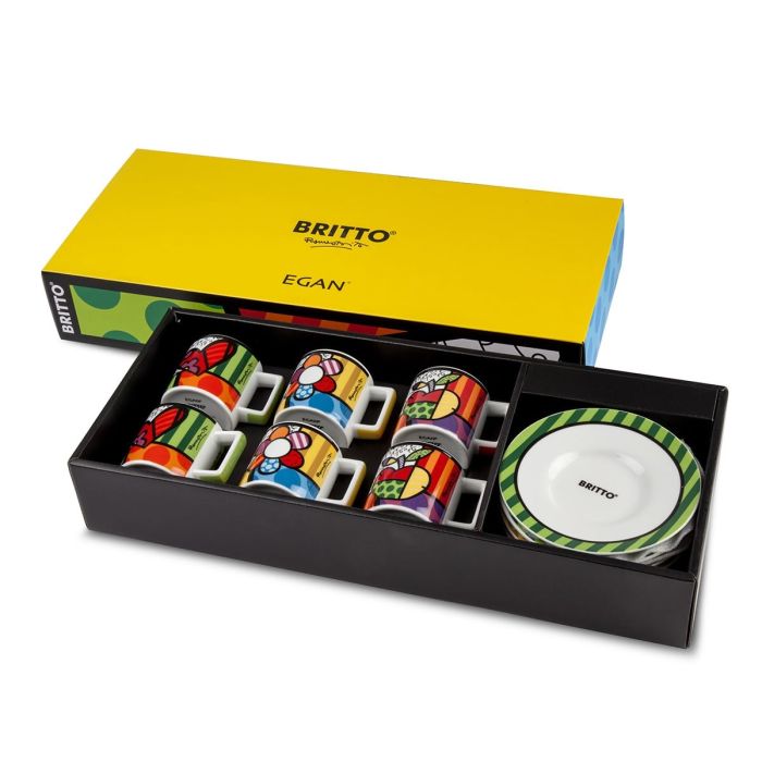 Set 6 Tazze Caffè con Piattino