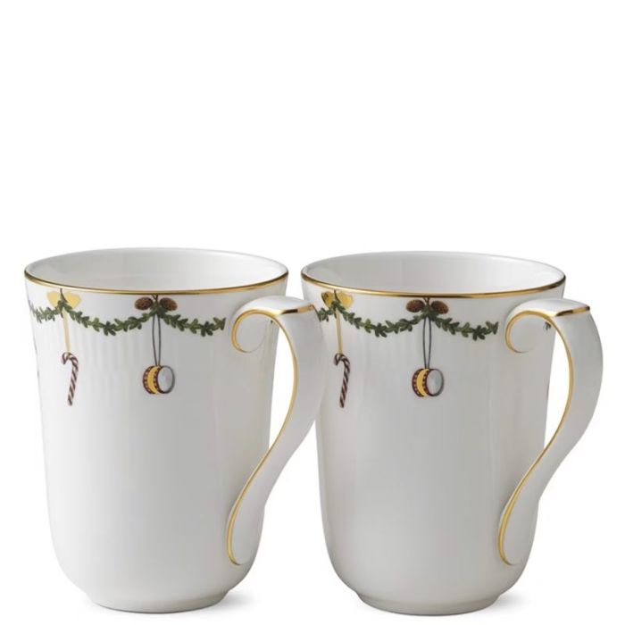 Star Fluted Christmas, Set 2 Tazze Mug