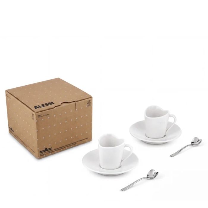 To, Set 2 Tazzine Espresso con Piattini e Cucchiaini