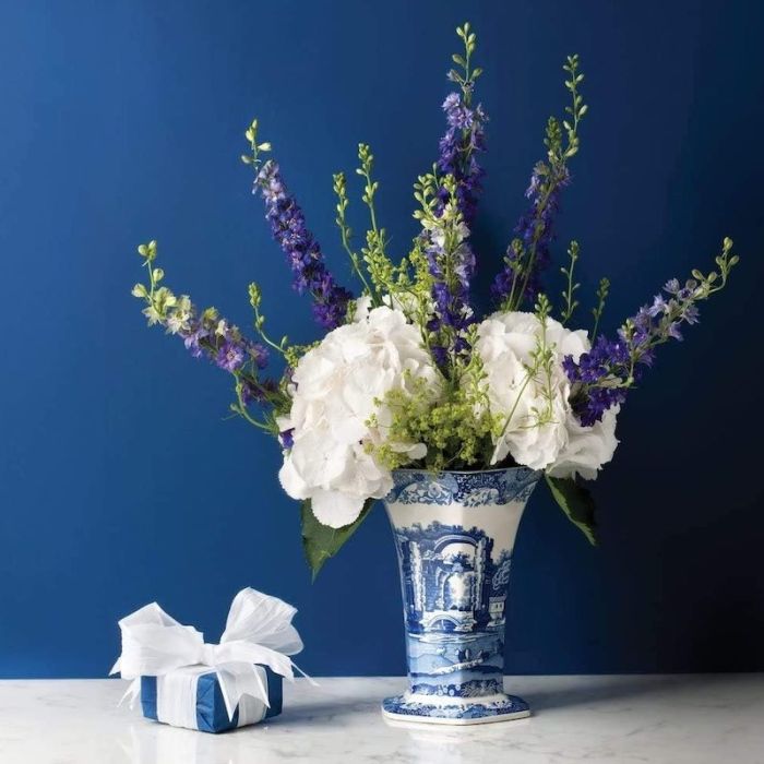 Blue Italian, Vaso Esagonale 27cm
