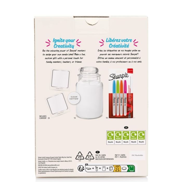 Clean Cotton, Candela in Giara Grande Personalizzabile