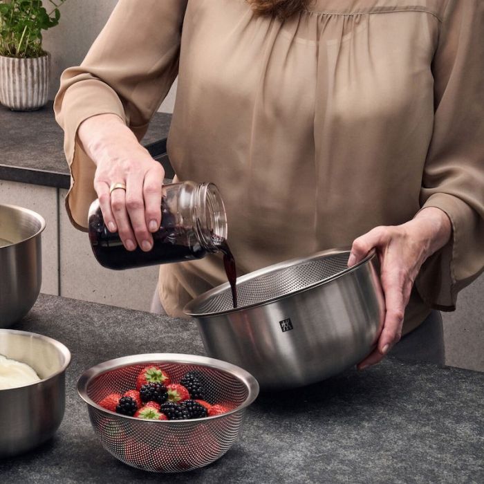 Prep, Set 3 Colini / Scolapasta in Acciaio Inox (16, 20, 24 cm)