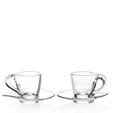 Happy, Set 6 Tazze Caffè con piattino