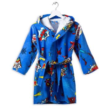 Marvel Spider-Man, Accappatoio Con Cappuccio In Cotone