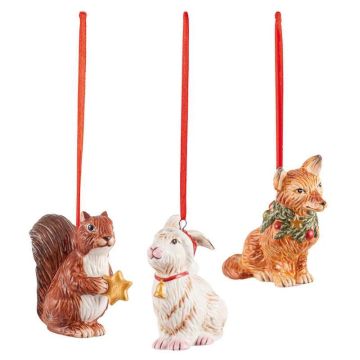 Nostalgic Ornaments, Set 3 Addobbi "Animali del Bosco"