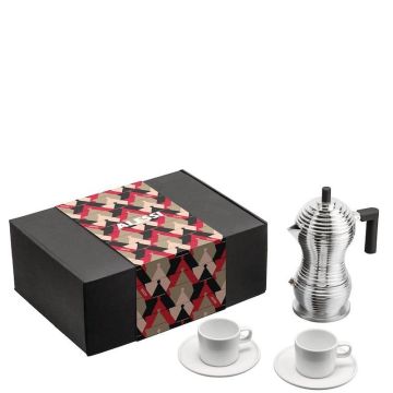 Coffee Gift Set, Caffettiera con 2 tazze con piatto