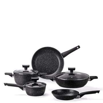 Magnolia, Batteria di Pentole Stone Black" 8 Pezzi