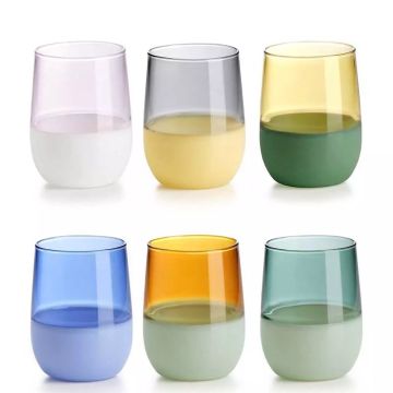 Unametà, 6 Bicchieri Acqua Bicolore Multicolor