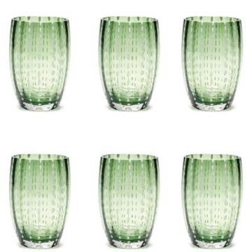Perle, Set 6 Bicchieri Verde Inglese