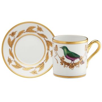 Volière, Tazza Caffè c/piatto "Merle Verte"