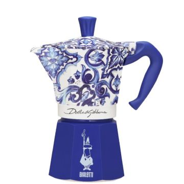 Moka Express D&G, Caffettiera Blu Mediterraneo 6 Tazze