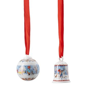 Set di 2 Ornamenti Mini "Vigilia di Natale"