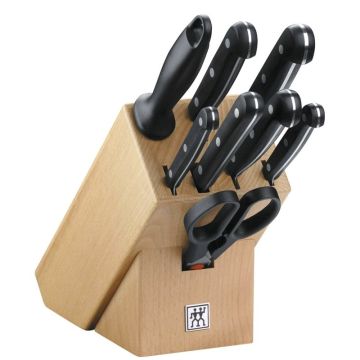 Gourmet, Ceppo Coltelli 9 pezzi Naturale