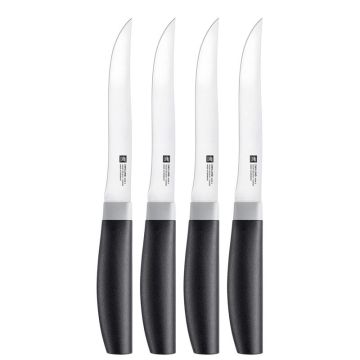 Now S, Coltelli Bistecca 4 pezzi Nero 7cm