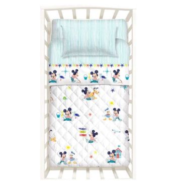 Set Copriletto Trapuntato e Paracolpi "Baby Mickey"