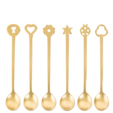 Party Gold Antique, Set 6 Cucchiaini Portafortuna