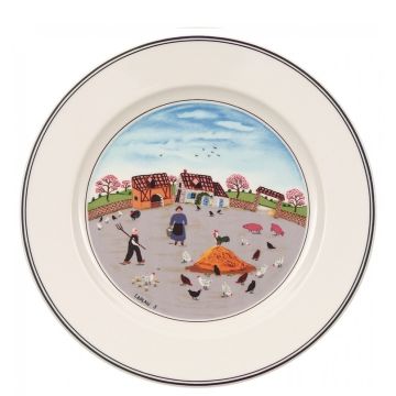 Design Naif, Piatto Dessert 21cm Allevamento di Polli